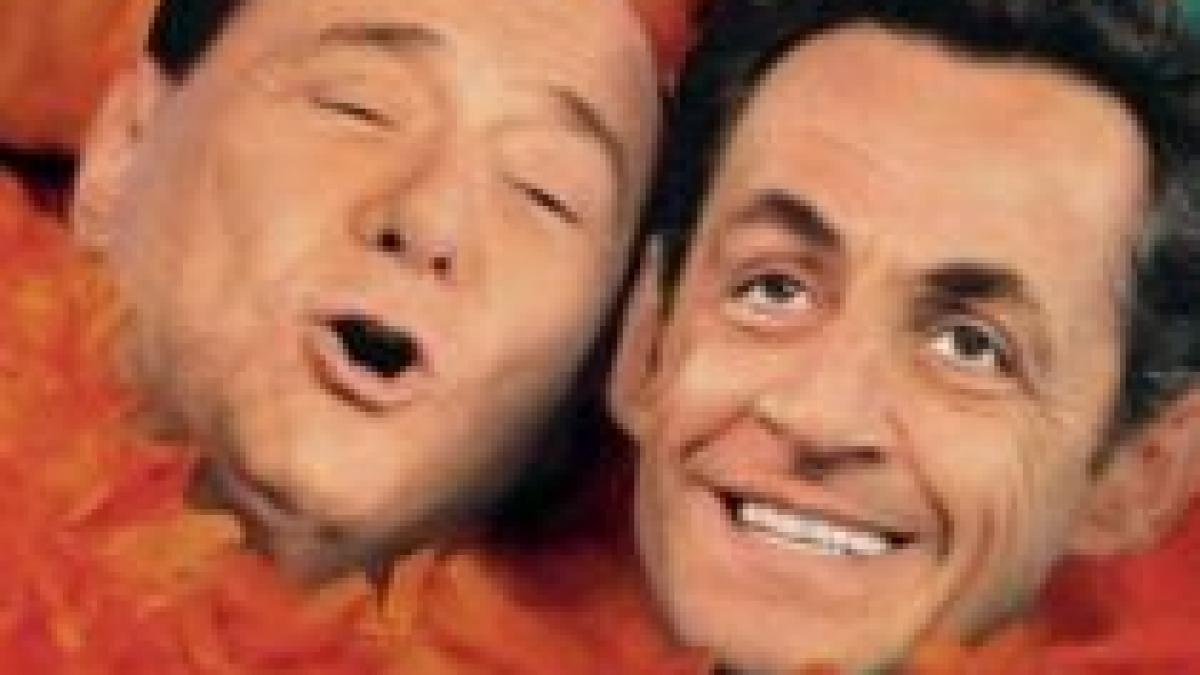 afise haioase cu berlusconi sarkozy si hillary clinton pe strazile din amsterdam