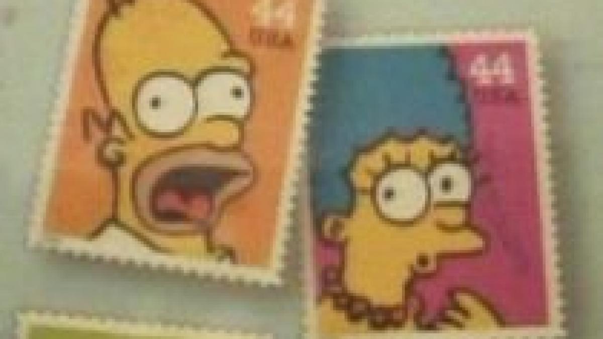 familia simpsons pe cartile postale timbre cu simpaticele personaje pe piata din sua video