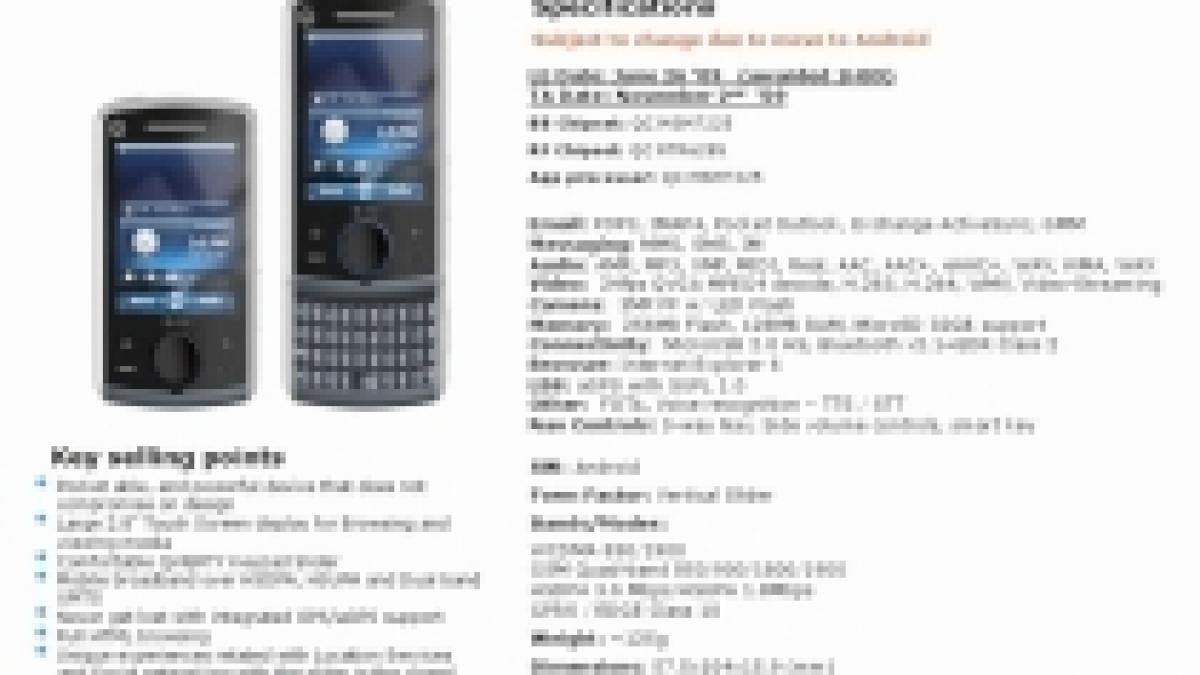 motorola heron iron man un nou slider care foloseste platforma android lansat in noiembrie foto