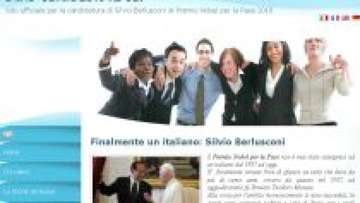 berlusconi propus pentru premiul nobel pentru pace de un grup de sustinatori