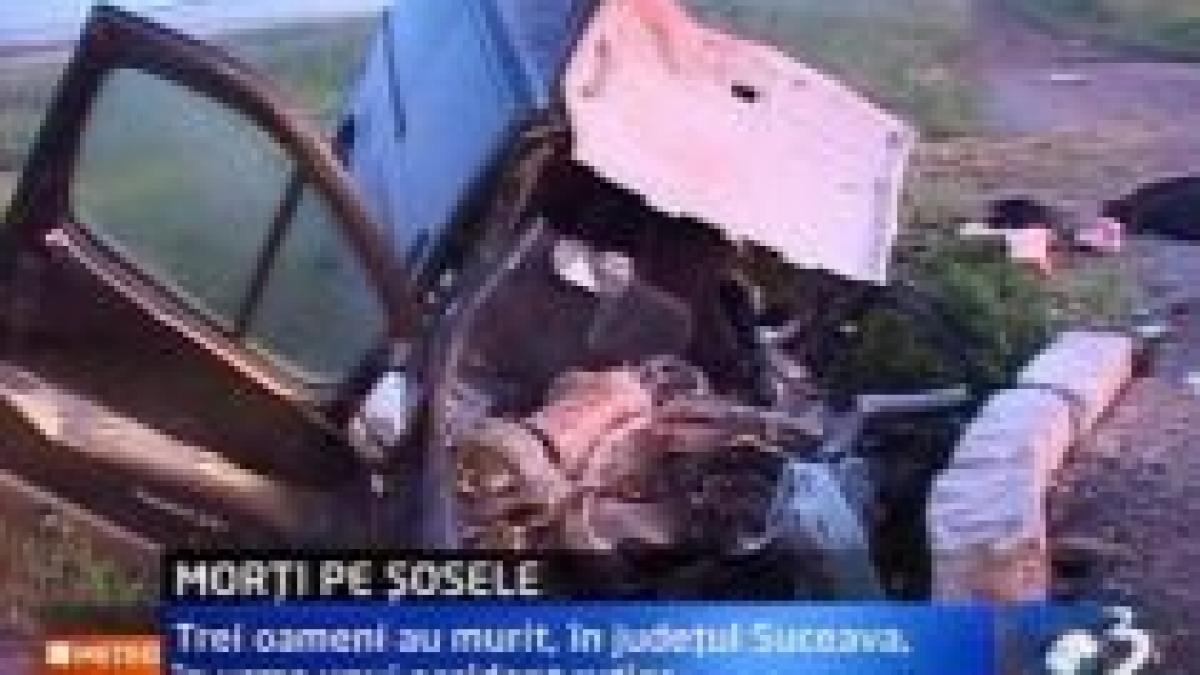 infotrafic trei morti dupa ce un microbuz a lovit un cal si s a izbit de un cap de pod