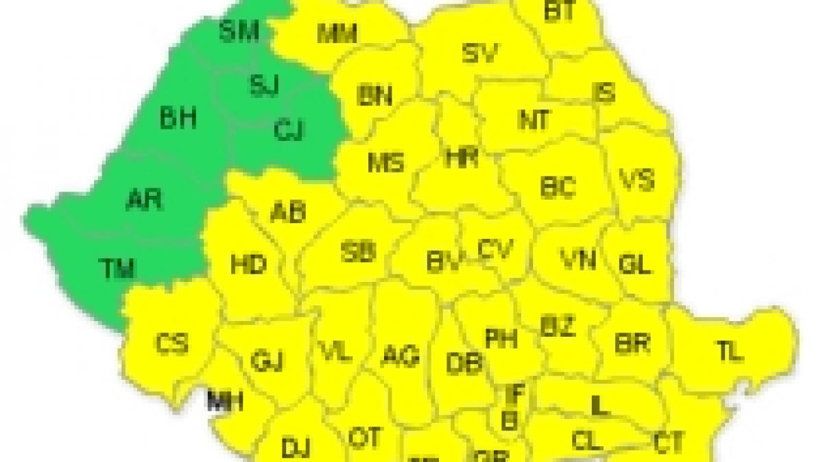 cod galben de ploi si vijelii pentru week end in aproape toata tara