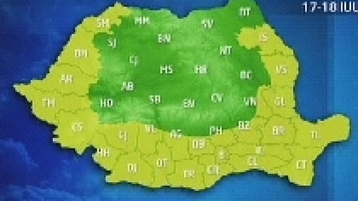 vreme capricioasa cod galben de canicula prelungit pentru sase judete si ploi torentiale