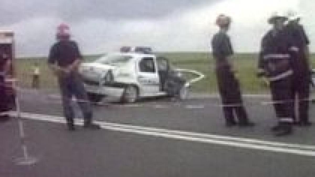 circulatia blocata pe dealul dabagaului in urma unui accident in care este implicata o masina de