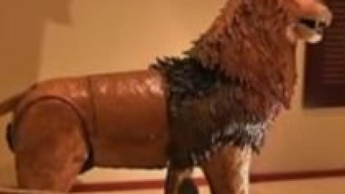 leul mecanizat proiectat de da vinci readus la viata intr un muzeu din franta video