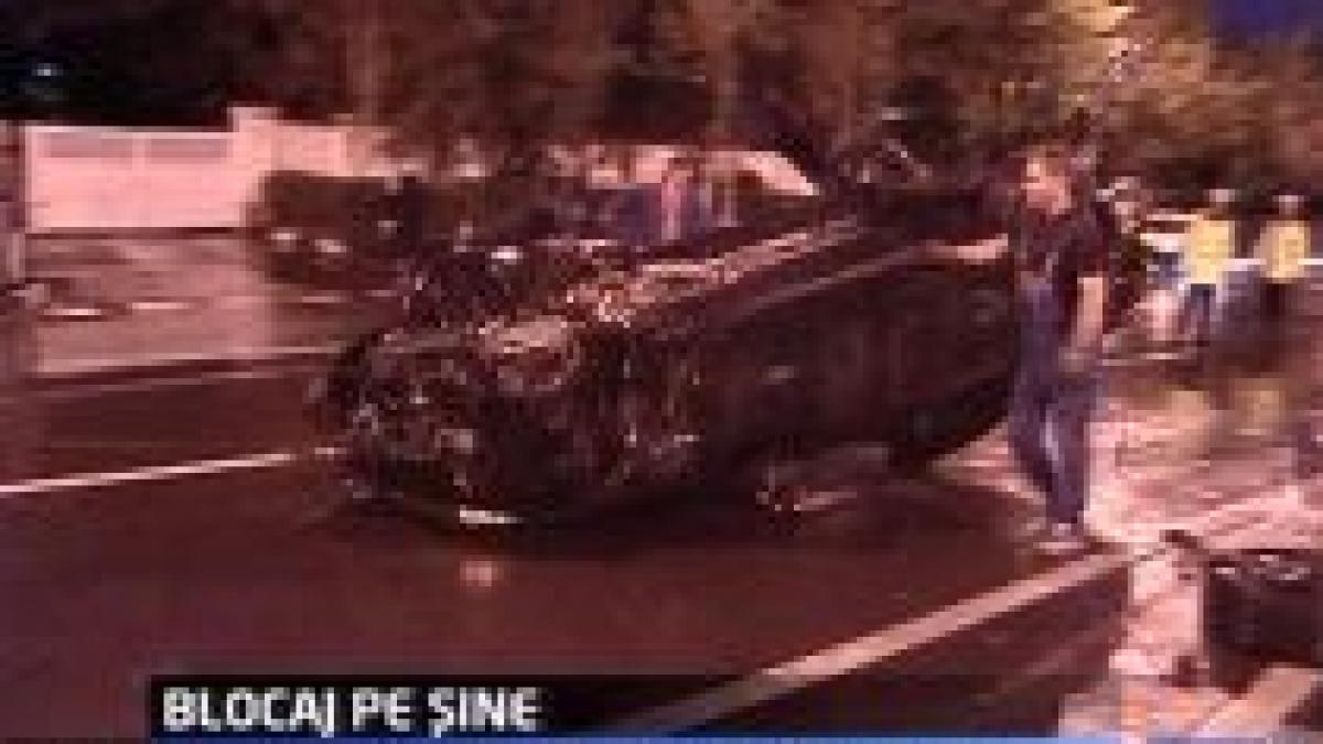 circulatia tramvaiului 34 blocata din cauza unui accident