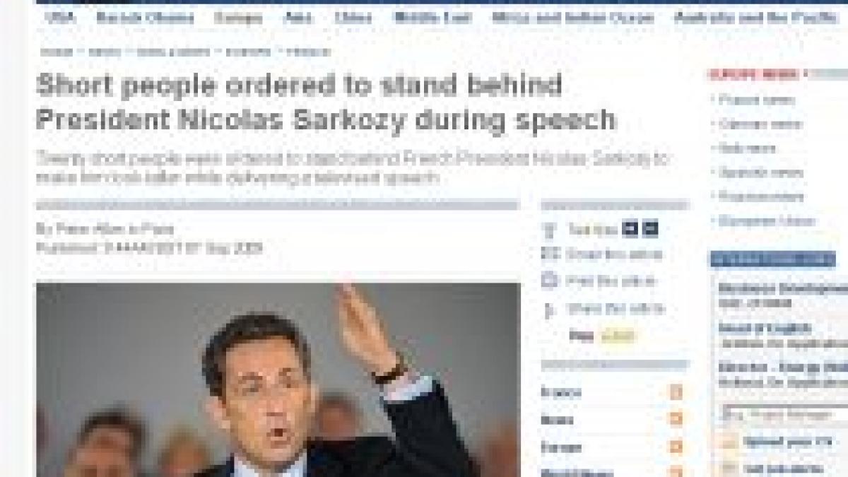 muncitorii de la o uzina vizitata de sarkozy selectati pentru a nu fi mai inalti decat presedintele