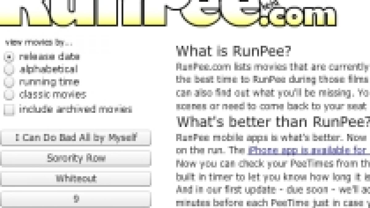 site ul care iti spune cand sa te duci la toaleta in timpul filmelor extins la nivel mondial