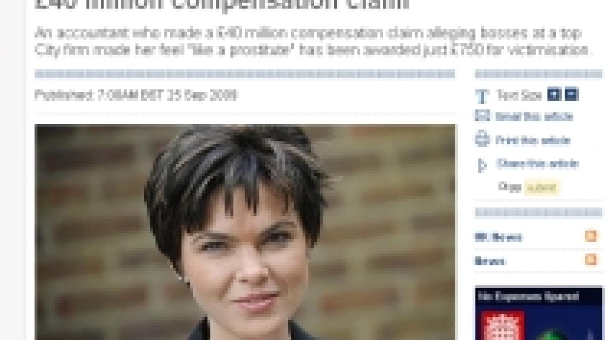 pricewaterhousecoopers va plati compensatii de 750 de lire romancei care a dat compania in judecata