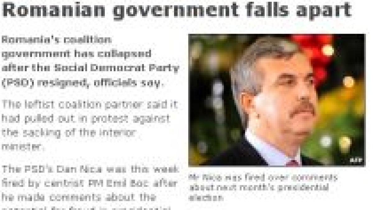 presa internationala guvernul roman s a prabusit