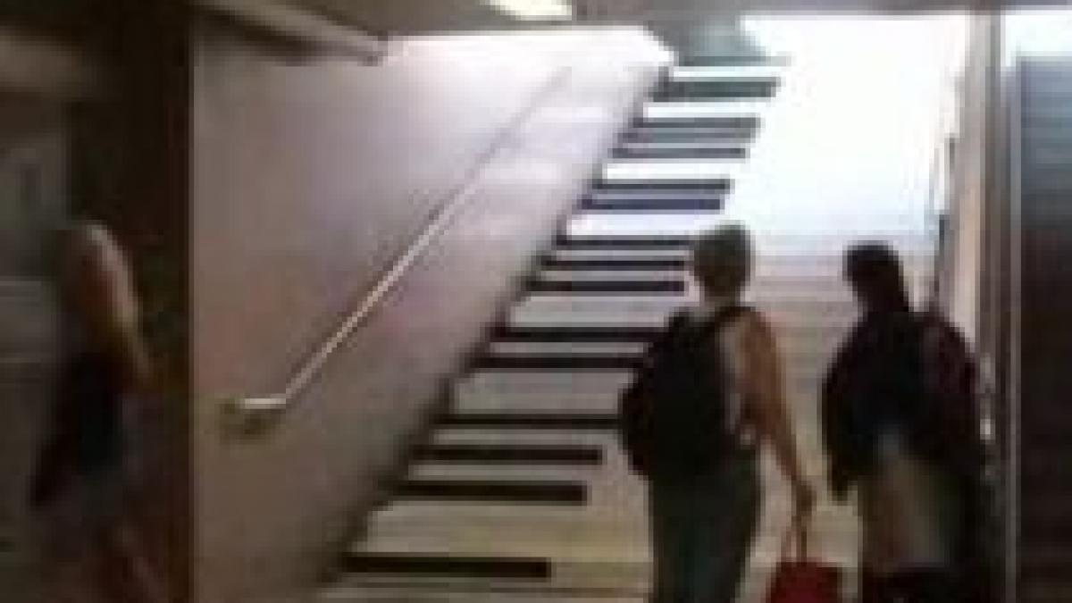 cum sa i faci pe oameni sa urce pe scarile normale in loc de cele rulante video