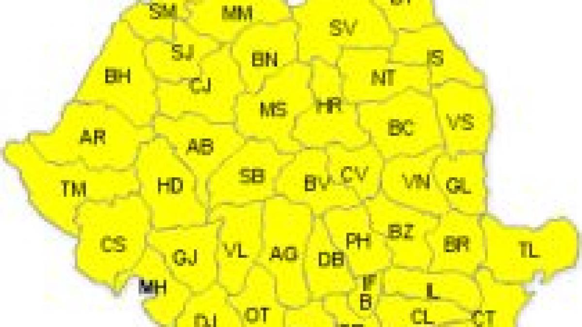cod galben de ploi si vijelii in toata tara vezi prognoza meteo