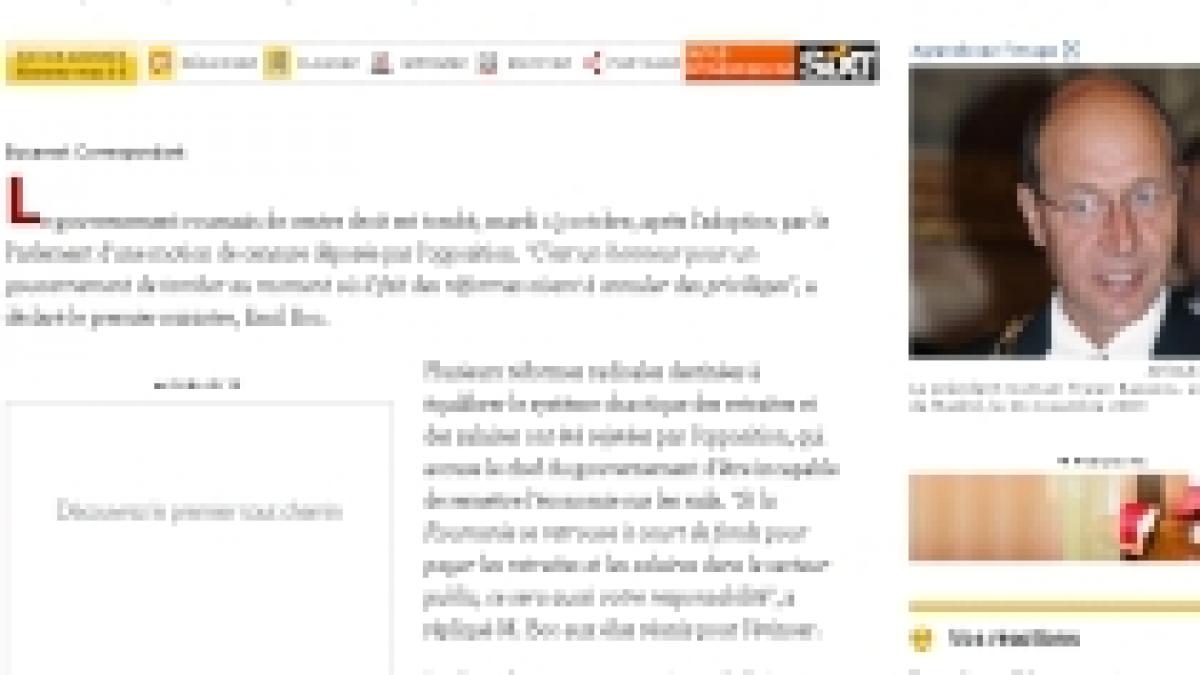 le monde despre criza politica din romania mingea se afla in terenul presedintelui basescu