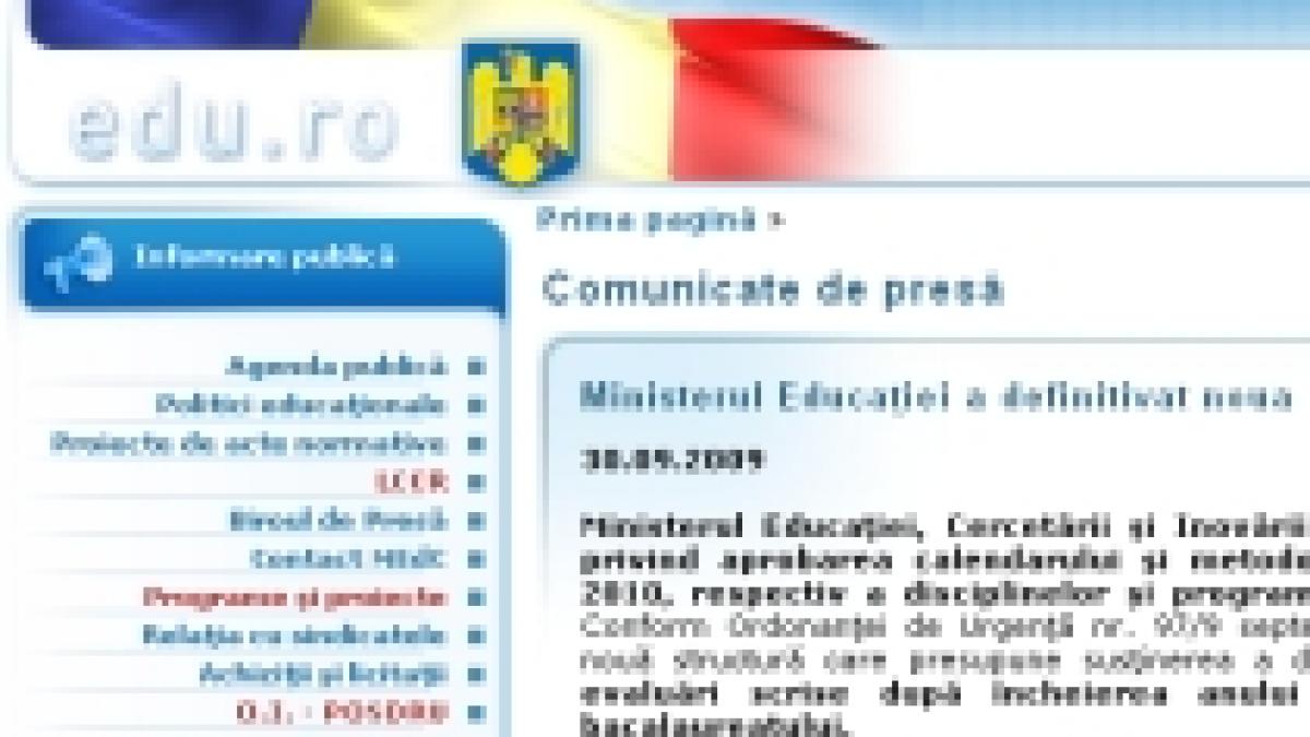 inscrierile pentru examenul de bacalaureat 2010 se vor face intre 14 si 18 decembrie