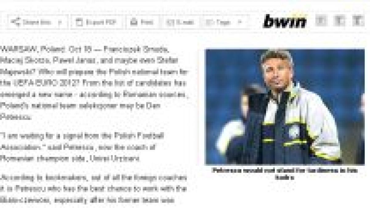 dan petrescu unul dintre favoriti pentru a prelua nationala de fotbal a poloniei
