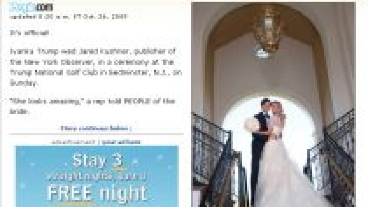 fiica lui donald trump s a maritat cu un jurnalist de la the observer