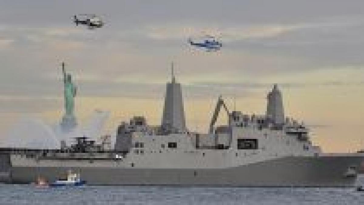 uss new york nava construita cu resturi de la world trade center va fi inaugurata sambata video