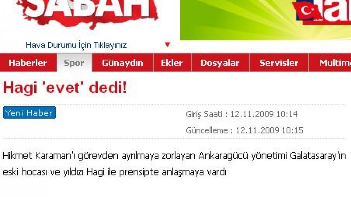 hagi antrenor la ankaragucu presa din turcia sustine ca da