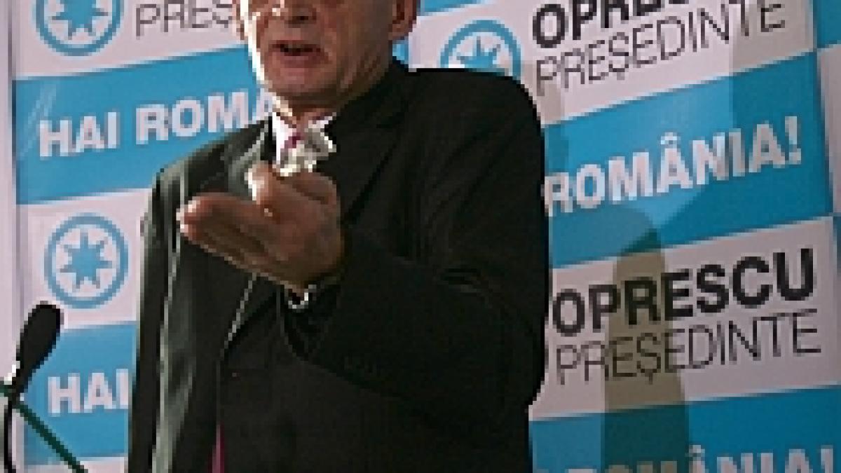 daca nu intra in turul doi oprescu isi indeamna alegatorii sa voteze dupa constiinta