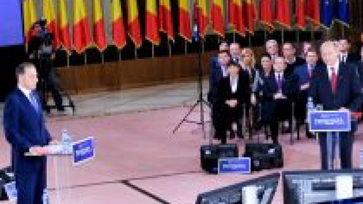 ultimele mesaje electorale rostite de basescu si geoana la finalul confruntarii video