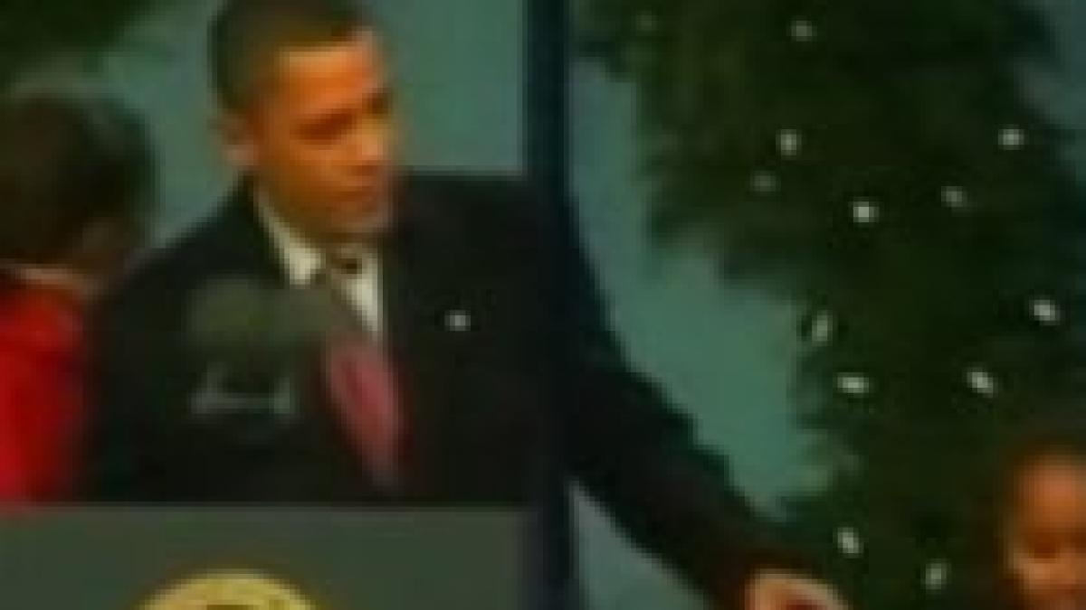 familia obama a aprins luminile bradului de craciun din washington video