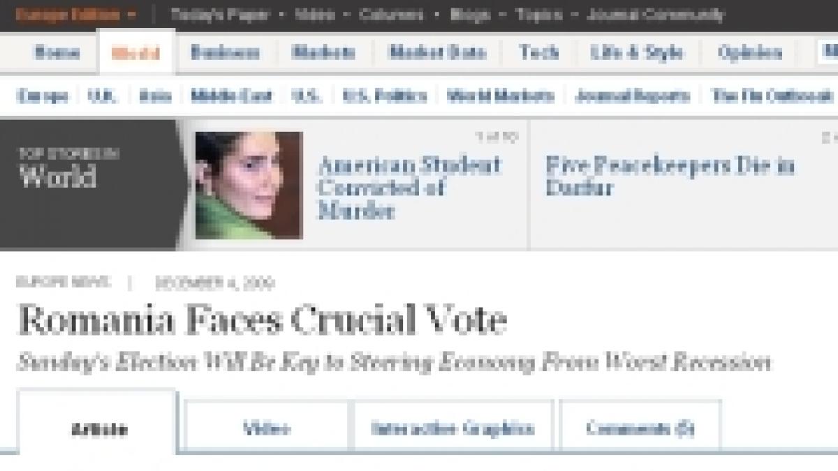 alegerile prezidentiale din romania in presa internationala