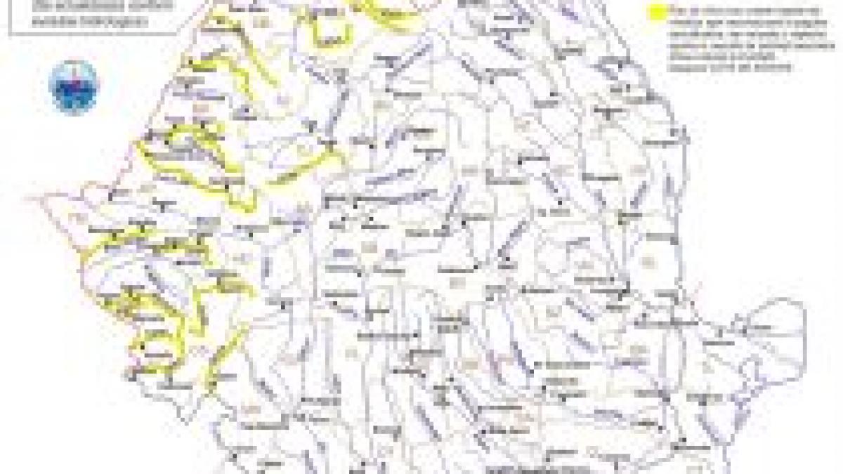 hidrologii au emis o noua avertizare cod galben de inundatii pentru raurile din vestul tarii