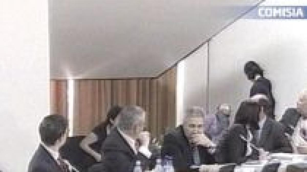 incident la comisia de buget un panou pe punctul de a cadea peste ministrul de finante video