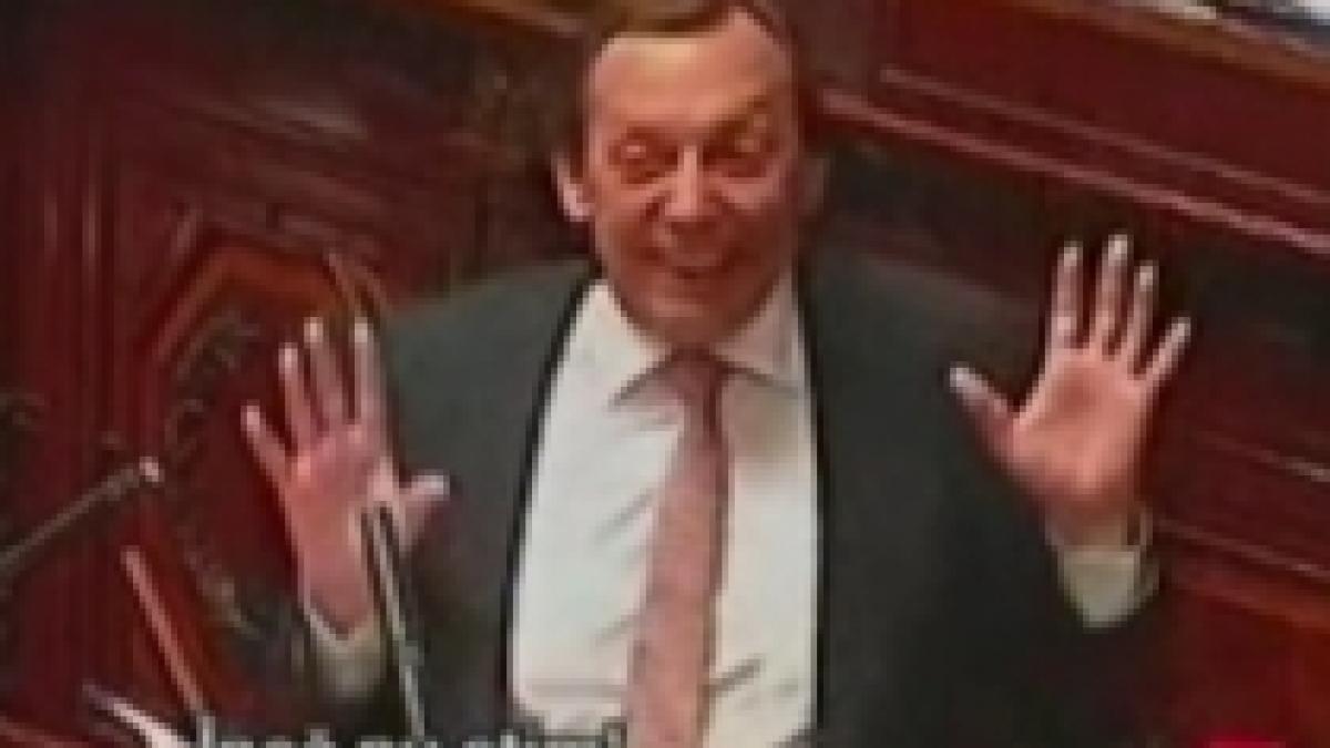 ministrul belgian al pensiilor in stare de ebrietate la senat video