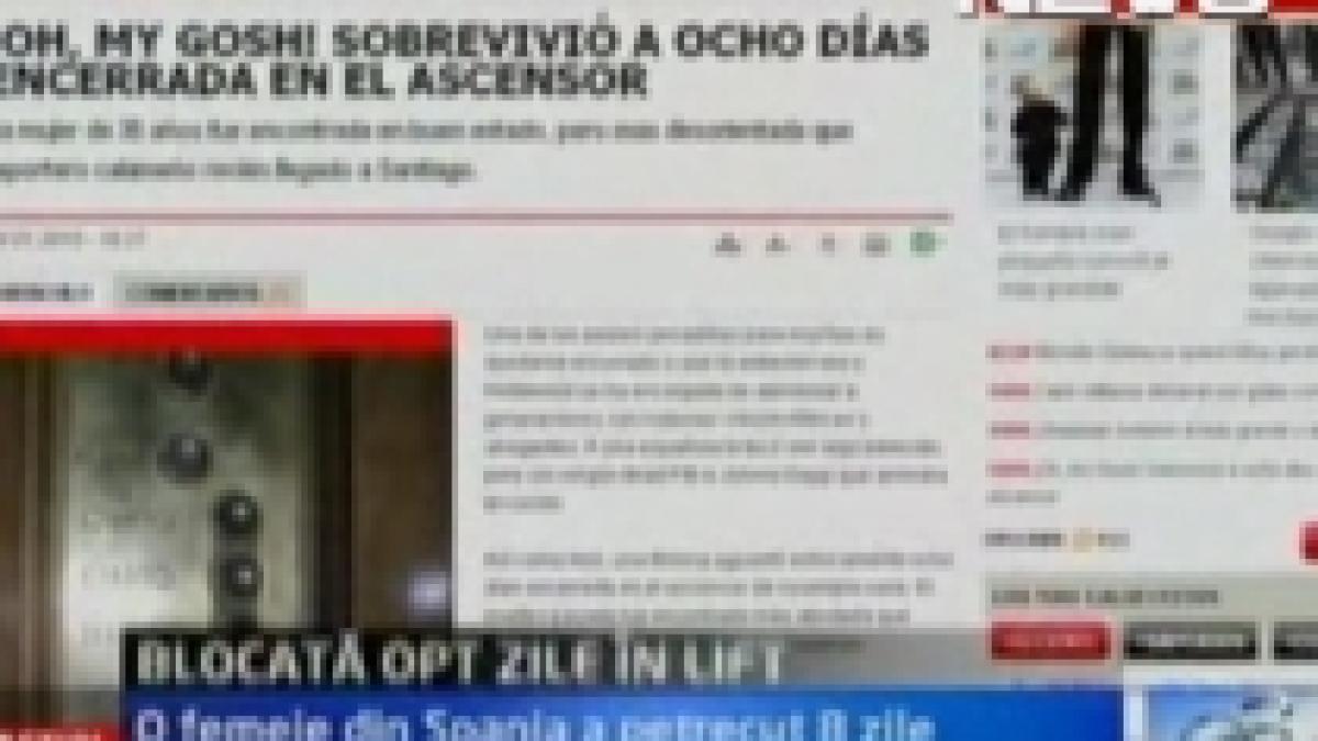 o femeie din spania a fost salvata dupa ce a petrecut opt zile blocata intr un lift video