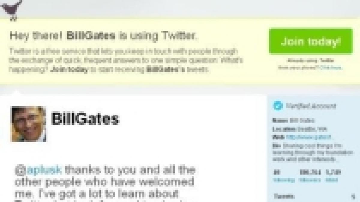 bill gates si a facut cont pe twitter ca sa promoveze o fundatie umanitara