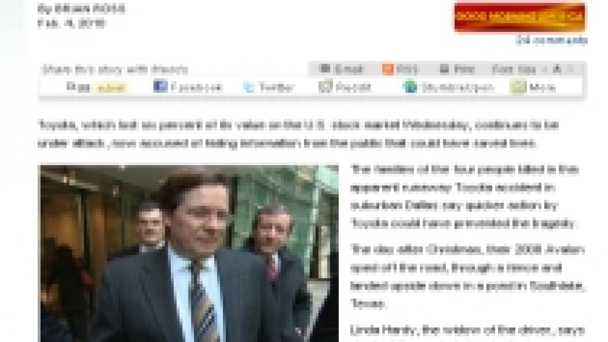 presa americana a ascuns toyota informatii care ar fi putut salva vieti