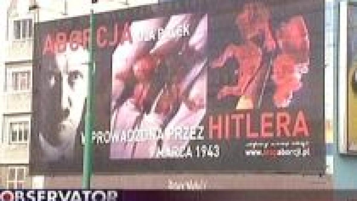 un afis impotriva avorturilor cu hitler si un fetus insangerat provoaca indignare in polonia