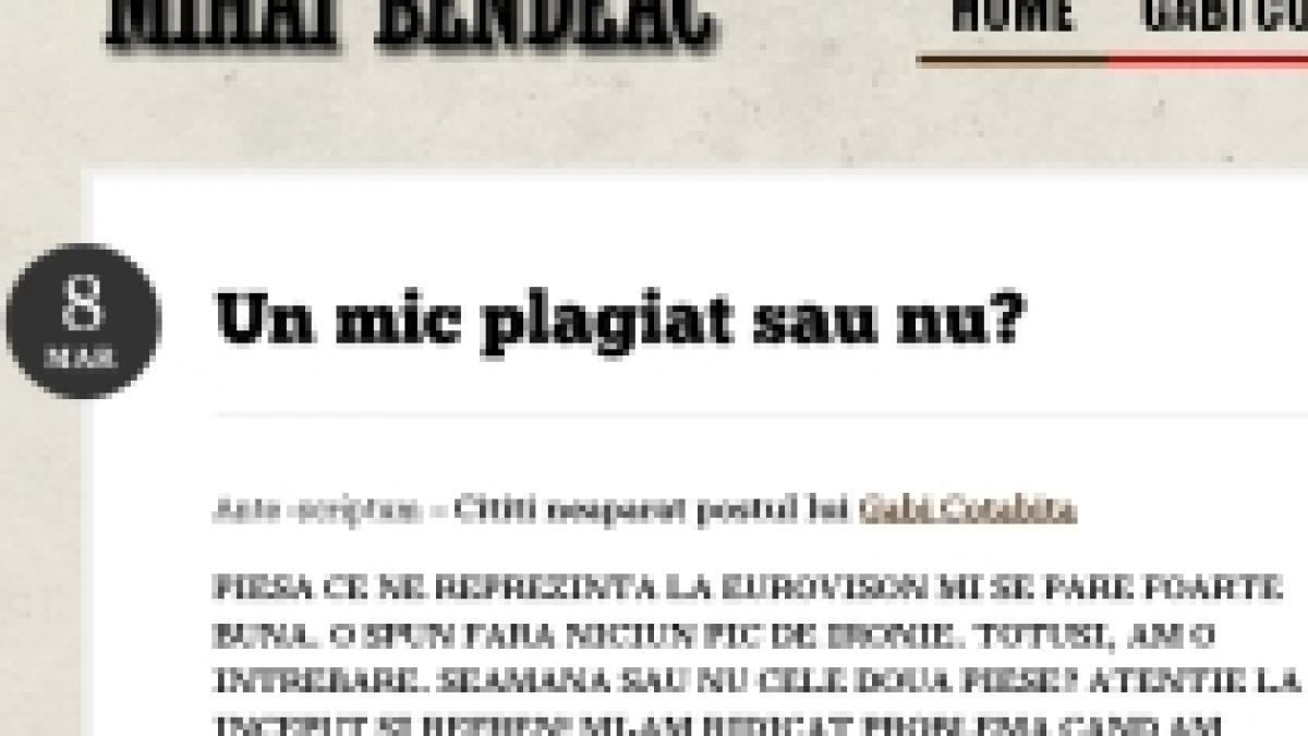 mihai bendeac despre melodia care ne va reprezenta la eurovision un mic plagiat video