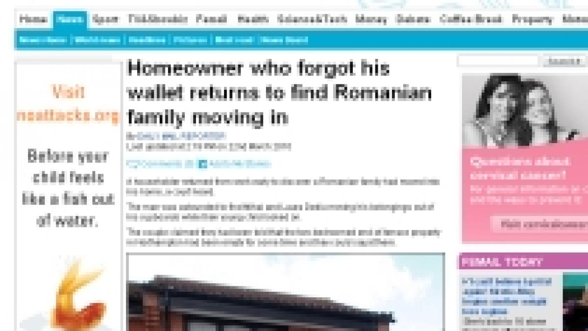 o familie de romani surprinsa in timp ce se muta ilegal in casa unui britanic