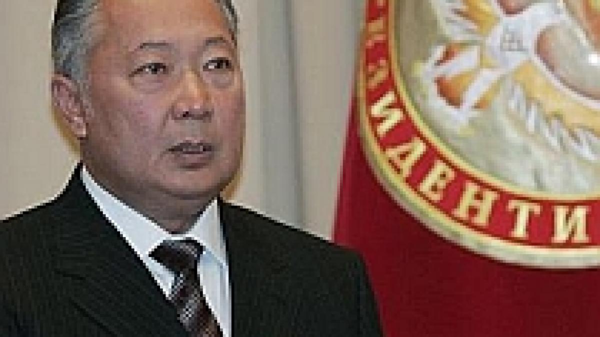 bakiev spera ca rusia nu este in spatele revoltelor kirgize dar acuza interventii straine