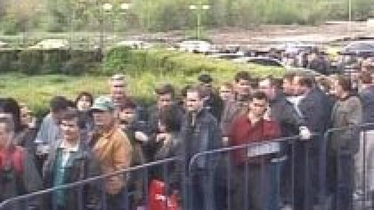 coada de sute de oameni la bursa locurilor de munca video