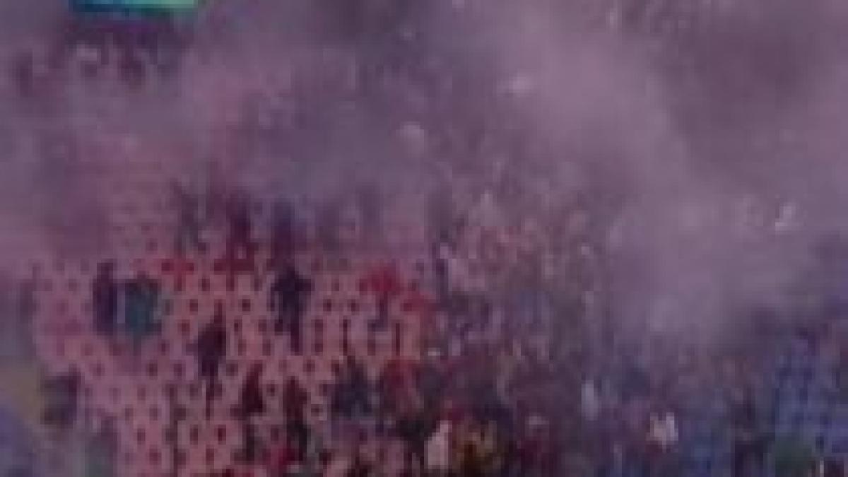 suporterii s au batut cu scaune si torte in ghencea la steaua fc timisoara video