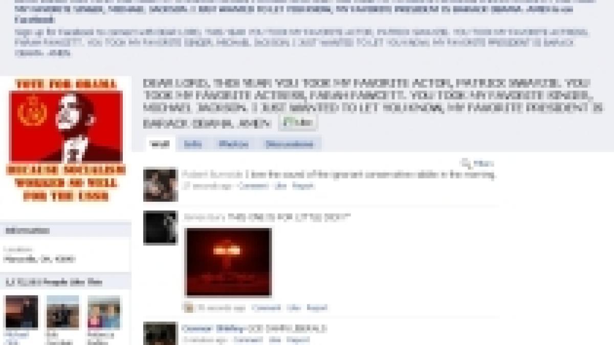 grup anti obama pe facebook se roaga pentru moartea presedintelui foto