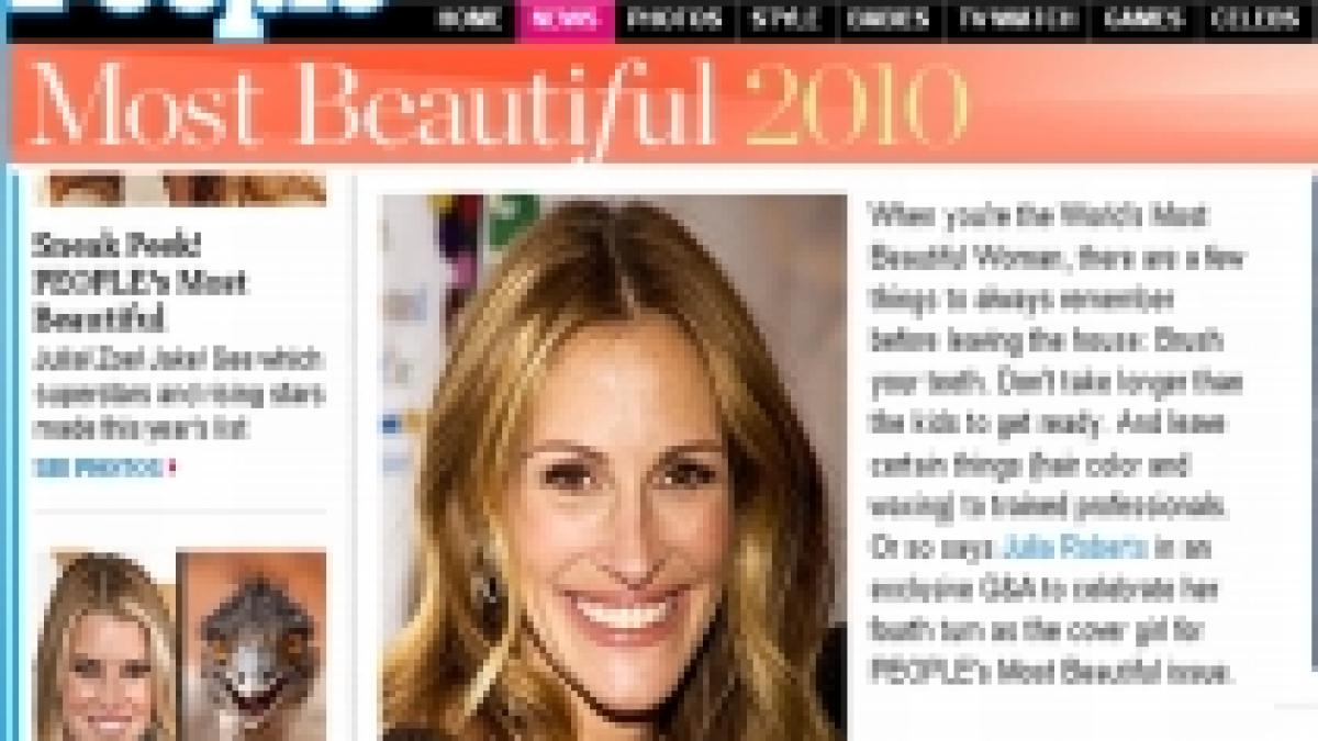 julia roberts pe primul loc in clasamentul celor mai frumosi oameni din lume