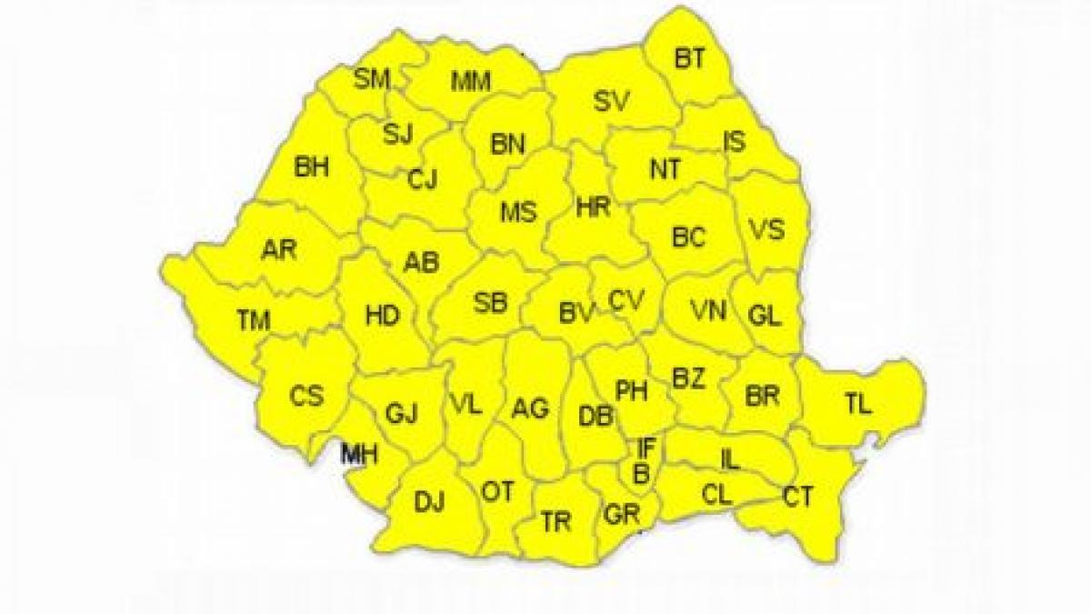 cod galben de canicula in toata romania