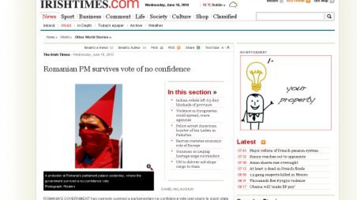 presa internationala guvernul roman a supravietuit votului de incredere