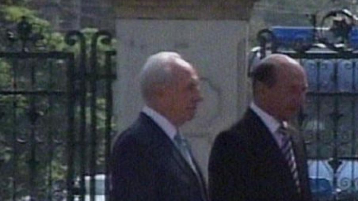 presedintele israelian shimon peres se intalneste cu traian basescu la cotroceni