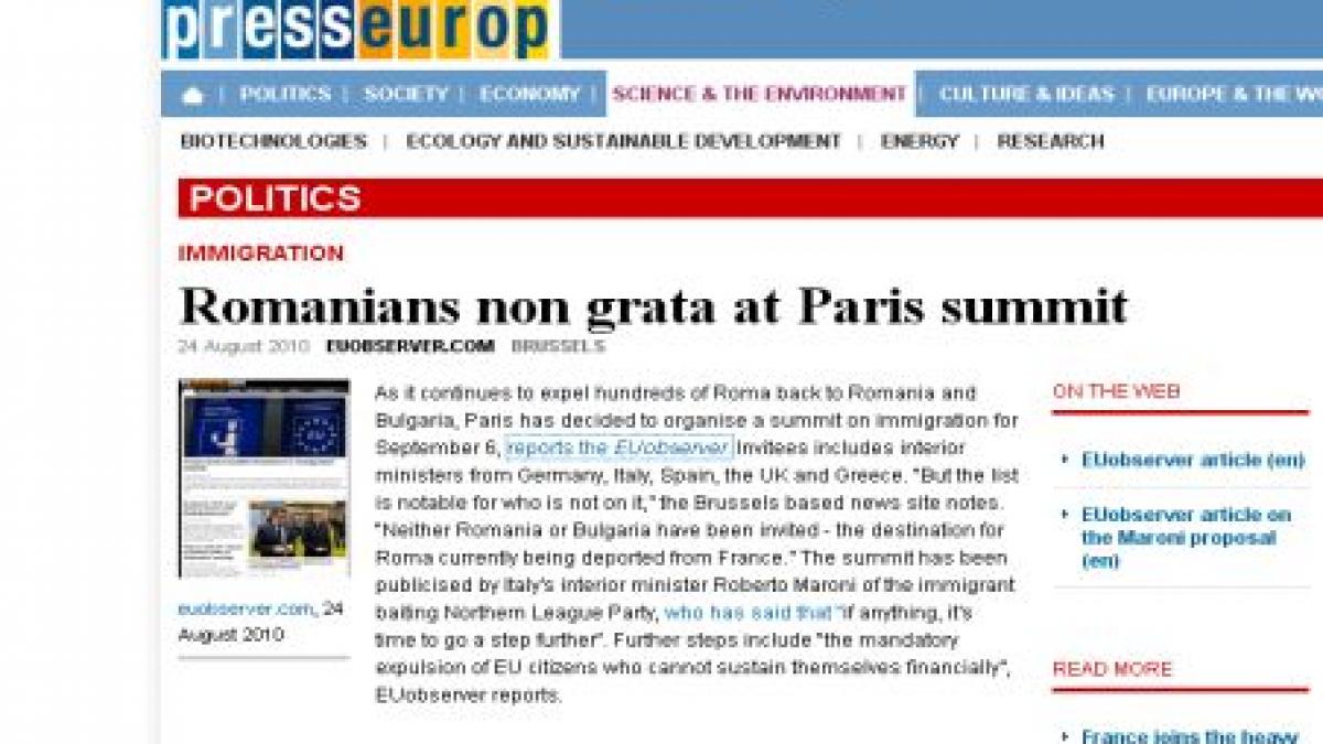 summit pe tema imigratiei organizat de franta romania si bulgaria nu sunt invitate