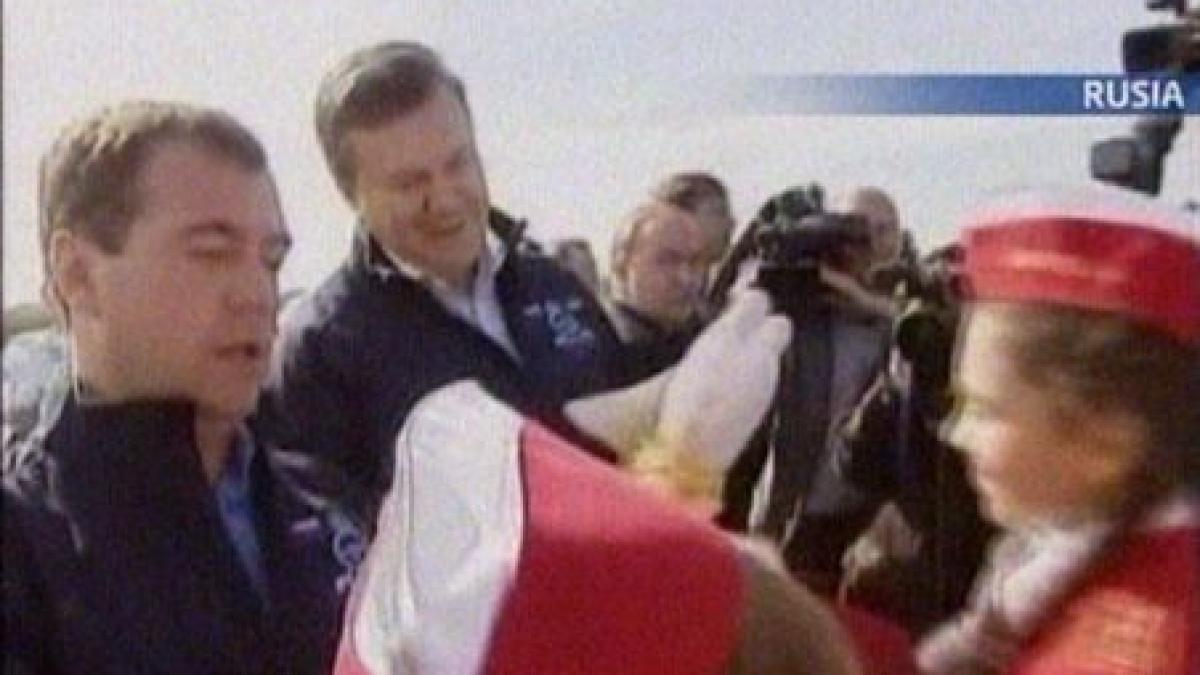 presedintii rusiei si ucrainei au sarbatorit prietenia dintre cele doua state la volanul unor