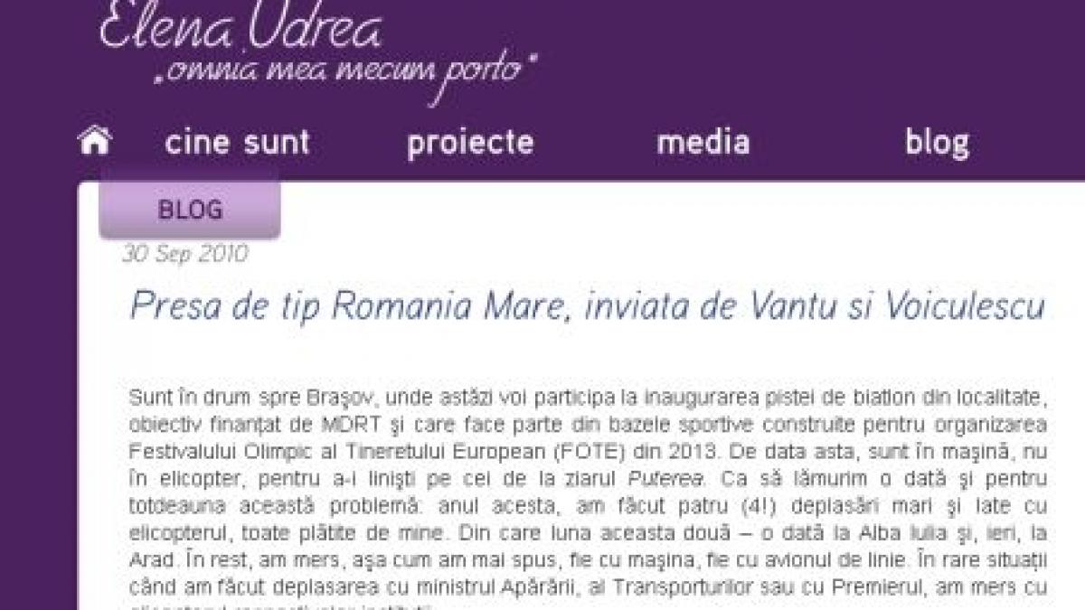elena udrea nemultumita de mass media jurnalistii scriu numai ce le dicteaza stapanii video
