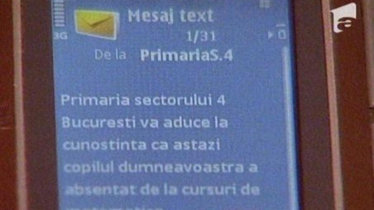 sms ul chiulangiilor parintii vor fi anuntati prin mesaje daca elevii ebsenteaza video