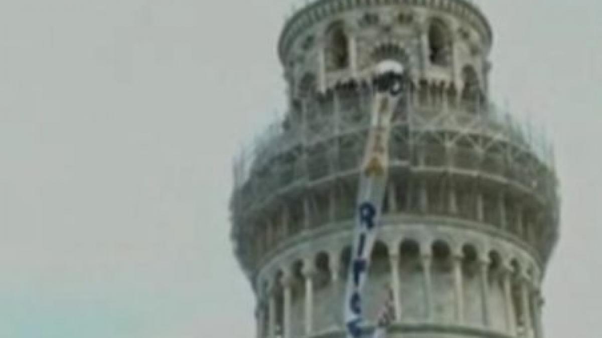 studentii au asediat turnul din pisa si colosseum ul nemultumiti de reformele din invatamant