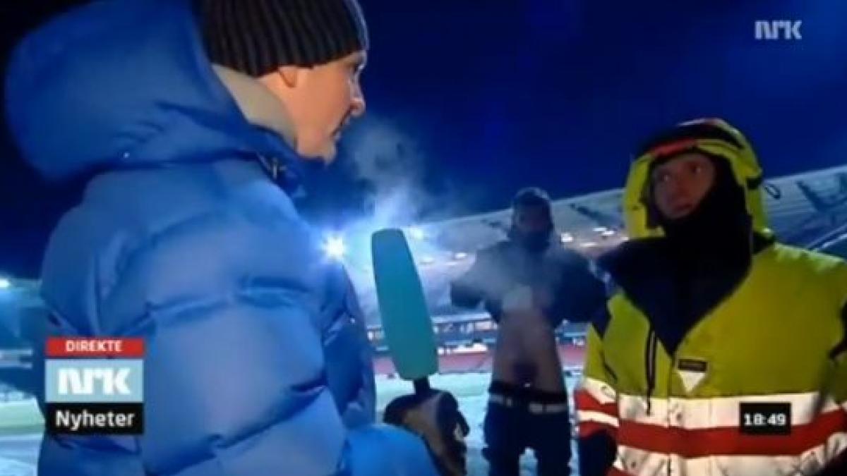 un fan al lui rosenborg se dezbraca in fata camerelor tv la 16 grade celsius