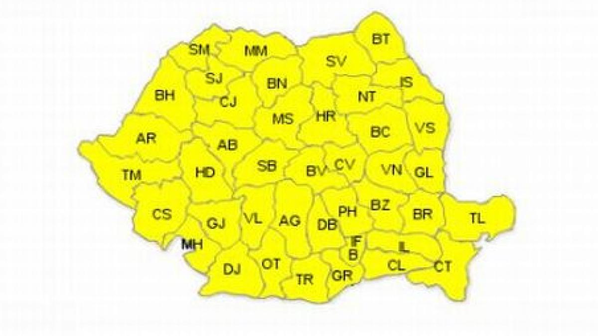 cod galben de ninsori si viscol in toate regiunile tarii